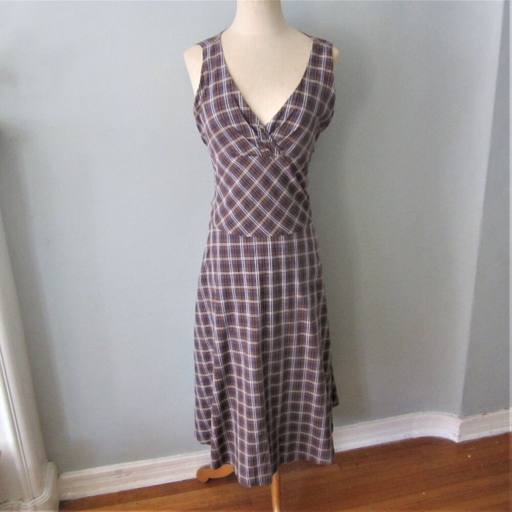 100% Cotton Plaid  Fit and Flare dress fully lined. Preppy summer dress